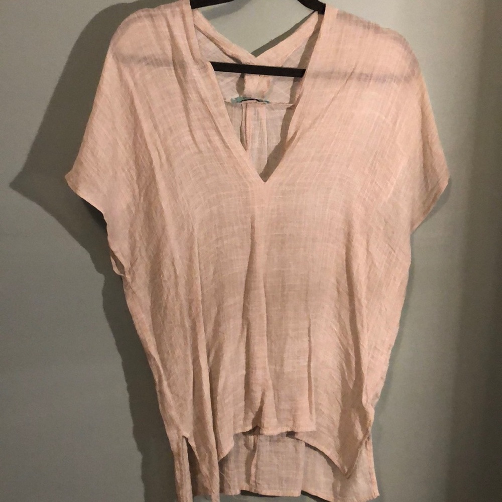 Tan sheer top